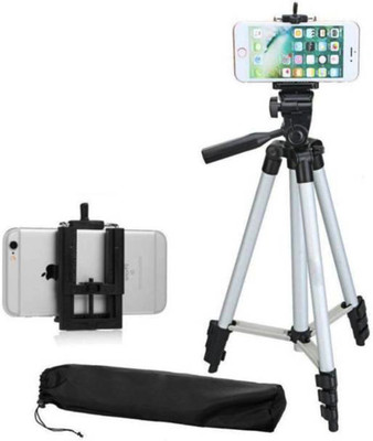 AONEQUALITY WORLD Tripod 3110 Stand Mobile Phone Video Camera Tripod Tripod(Silver color, Supports Up to 1500 g)