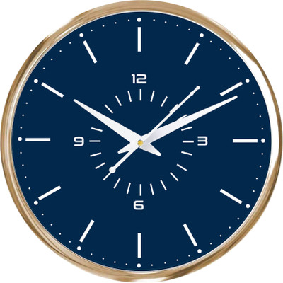 VIREO Analog 28 cm X 28 cm Wall Clock(Dark Blue, With Glass, Standard)