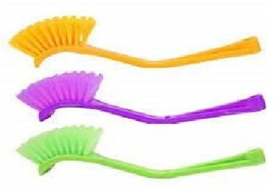 SP sp Plastic Wash Basin/Sink Brush Cleaning Brush203 Plastic Wet and Dry Brush(Multicolor, 3 Units)