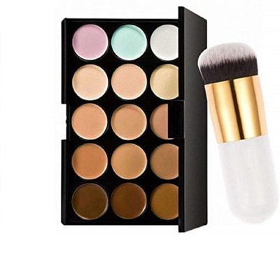 Miss Hot 15 Color Contour With Professional Makeup Brush (Pack of 2)(2 Items in the set)