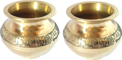 PUCHCHI Brass Lota Kalash/ Pooja Lota(Pitcher), Drinkware(Pack of 2) Brass Kalash(Gold)