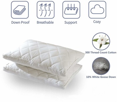 MSKS Microfibre Solid Sleeping Pillow Pack of 2(White)