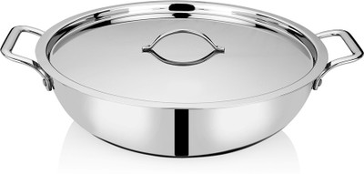 bhalaria 8903381191850 Kadhai 30 cm diameter with Lid 5 L capacity(Stainless Steel, Induction Bottom)
