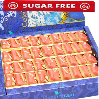 Ghasitaram Gifts Diwali Gifts - Sweets- Sugarfree Mawa Coconut Barfi 400 gms Festive Gift Box(400 g)