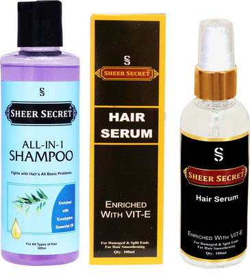 Sheer Secret All In 1 Shampoo 200ml and Hair Serum 100ml(2 Items in the set)