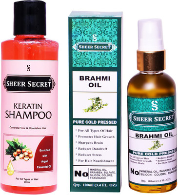Sheer Secret Keratin Shampoo 200ml and Brahmi Oil 100ml(2 Items in the set)