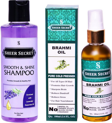 Sheer Secret Smooth & Shine Shampoo 200ml and Brahmi Oil 100ml(2 Items in the set)