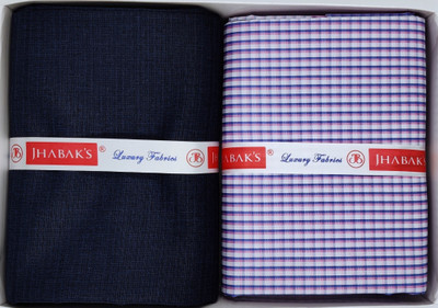 JHABAK'S Polyester Checkered Shirt & Trouser Fabric