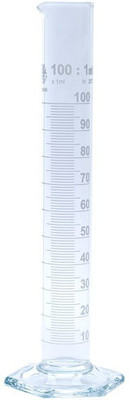 THE LABWORLD borosilicate glass measuring cylinder 100ml graduated tube for measuring of liquid solution chemistry Borosilicate Glass Graduated Cylinder(100 ml)