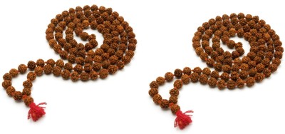 Shriram Traders Natural Panchmukhi Rudraksha Mala 6.5mm (Pack of 2) Wood Chain