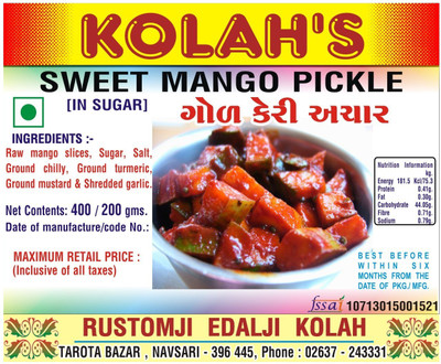 KOLAH'S SWEET MANGO PICKLE Mango Pickle(200 g)