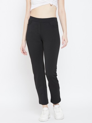 PERFKTU Solid Women Black Track Pants