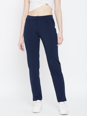 PERFKTU Solid Women Dark Blue Track Pants