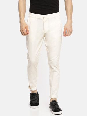 The Indian Garage Co. Slim Fit Men White Trousers