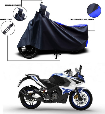 ANTHUB Two Wheeler Cover for Universal For Bike(Black, Blue)