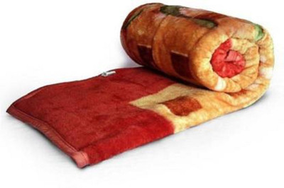 GKM Floral Double Mink Blanket for  Heavy Winter(Microfiber, Multicolor)