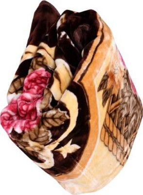 Swikon star Floral Double Mink Blanket for  Heavy Winter(Polyester, Multicolor)