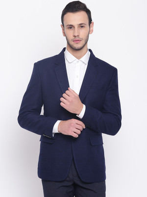 Platinum Studio Solid Single Breasted Festive, Festive & Wedding, Party, Formal, Casual, Wedding Men Blazer(Blue)