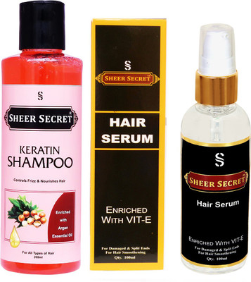 Sheer Secret Keratin Shampoo 200ml and Hair Serum 100ml(2 Items in the set)