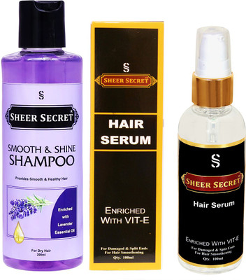 Sheer Secret Smooth & Shine Shampoo 200ml and Hair Serum 100ml(2 Items in the set)