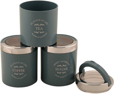 Jack and Rex Plastic Tea Coffee & Sugar Container  - 750 ml(Pack of 3, Blue)