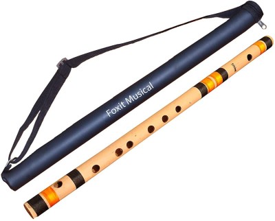 Foxit C Natural 7 Hole Right Hand Bansuri Size 19 inches Bamboo Flute(48 cm)