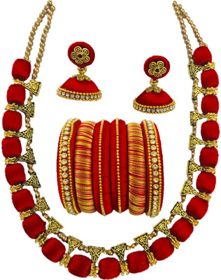 ambal Dori Red Jewellery Set(Pack of 1)