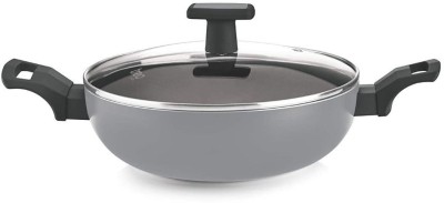 MILTON Black Pearl Induction Kadhai 26 cm diameter with Lid 2.6 L capacity(Aluminium, Non-stick, Induction Bottom)