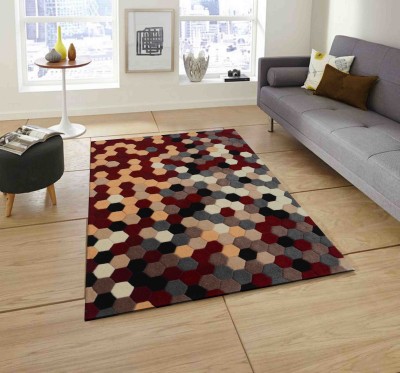 FURNISHINGLAND Multicolor Wool Carpet(4 ft,  X 6 ft, Rectangle)