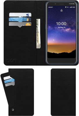 ACM Wallet Case Cover for Nokia C2 Tava(Black, Cases with Holder, Pack of: 1)