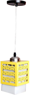 GENREE Square Shaped Unique and Decorative Hanging Light Pendant Light for Ceiling to Decor Your Home Bar Restaurant Pendant Lamp Ceiling Lamp(Yellow)