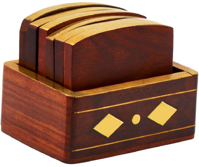 Flipkart SmartBuy Square Reversible Wood Coaster Set(Pack of 6)