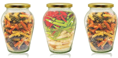Massive Reckon Glass Utility Container  - 1000 ml(Pack of 3, Clear)