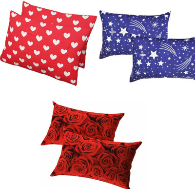 Divvay Homes Microfiber Pillows Cover(Pack of 6, 69 cm*46 cm, Multicolor)