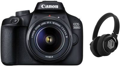Canon EOS 3000D DSLR Camera Single Kit with 18-55 Lens and Starboy Headphone  (Black)