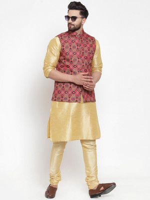 ABH Lifestyle Men Kurta Pyjama Ethnic Jacket Set