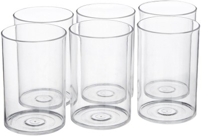 Tekzie (Pack of 6) 6 Pcs Unbreakable Stylish Transparent Water Glass Set 300 Plastic Magic Glasses Glass Set Water/Juice Glass(300 ml, Plastic, Clear)