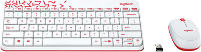Logitech MK240 Wireless Keyboard and Mouse Combo(White&Vivid Red)