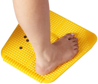 SWISS WONDER ®IIXI - 166 - Accupressure Powermat 2000 Magnet Pyramids Plastic Acp Power Mat ™Pyramids for Pain Relief Magnet Power Massage Mat Massager(Azure Yellow)