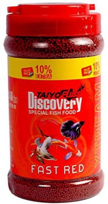 Taiyo Pluss Discovery Xtream Fast Red Fish Food, 330 grams With Extra 10 Percent Sea Food 0.33 kg Dry Young, Adult, Senior Fish Food