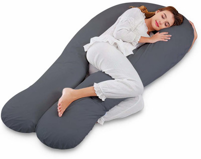 Comfowell Polyester Fibre Solid Pregnancy Pillow Pack of 1(Grey)