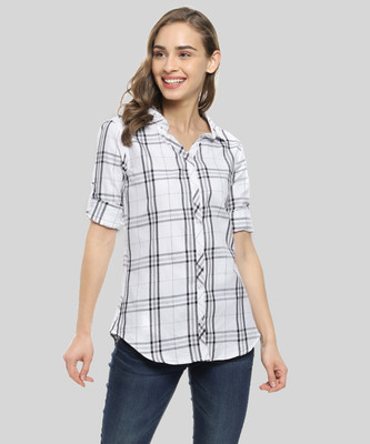 CAMPUS SUTRA Women Floral Print Casual White Shirt
