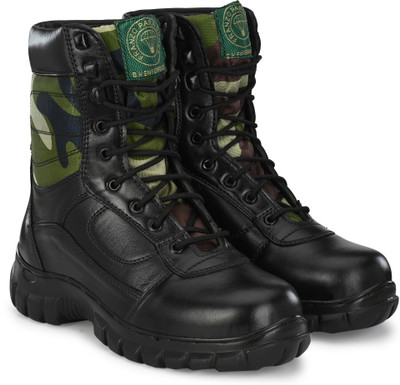 FRANZO Genuine leather combat para trooper boot for man Boots For Men(Khaki , 9)