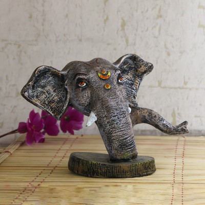 eCraftIndia Decorative Lord Ganesha Decorative Showpiece  -  17 cm(Polyresin, Black)