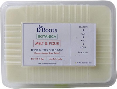 D Roots Botanica Triple Butter Soap Base Cocoa, Mango and Shea Butter Pack (1 kg)(1000 g)