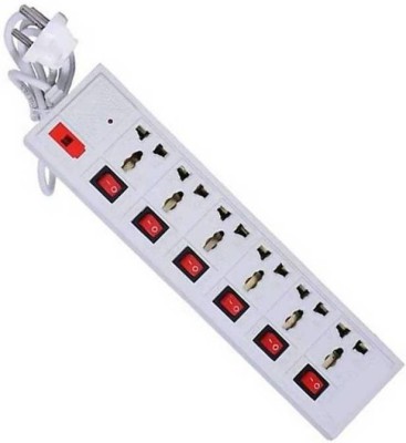 GLUCKLICH EXTENSION BOARD 6+6 6  Socket Extension Boards(White, 3.5 m, With USB Port)