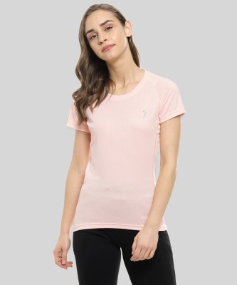 CAMPUS SUTRA Solid Women Round Neck Orange T-Shirt