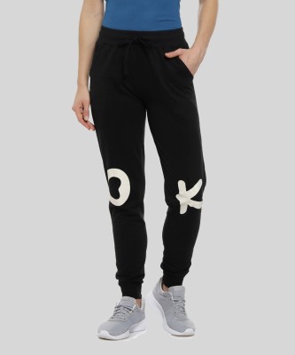 CAMPUS SUTRA Printed Women Black Track Pants