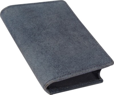 Designer Bugs Men Grey Genuine Leather Card Holder(25 Card Slots)