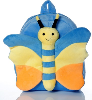 TOYTALES High Quality Cute Butterfly Kids School Bagpack Soft Toy/ Animal Shape Stuffed Bag For Kids Birthday Gift/ Plush Soft bag For Kids/ Girls/ Boys  - 33 cm(Blue)